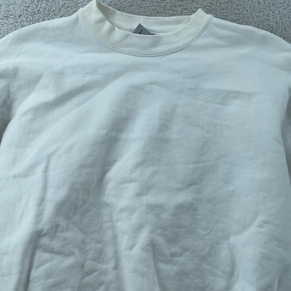 Vintage Fruit of the Loom Blank‎ White Sweatshirt Mens Large Crewneck USA 90s